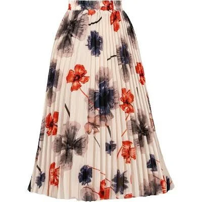 LEVEN SIXTEEN Women's High Waist Pleated A-Line Skirt