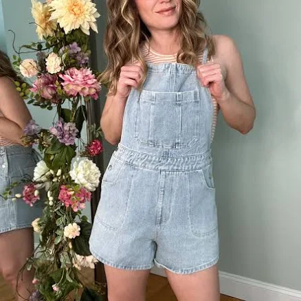 Sadie Denim Overall Shorts