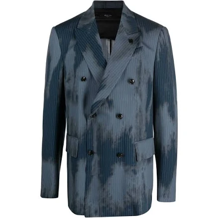 Amiri Men's Relaxed Abstract-Print Pinstripe Blazer