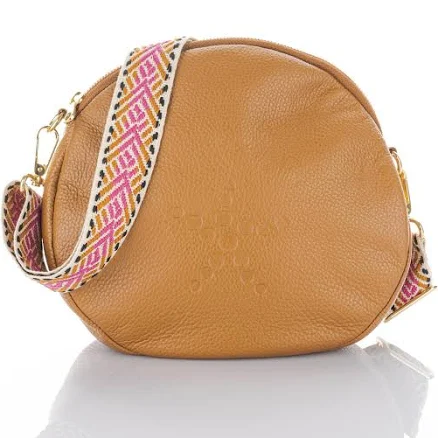 Vita Isola Women's Round Genuine Leather Crossbody Bag