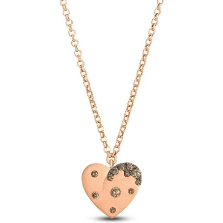 Jared Jewelers Le Vian 1/6 ct tw Diamond Heart Necklace in 14K Strawberry Gold