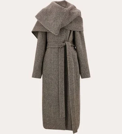 Ferragamo Women Brown Fleece Wool Coat