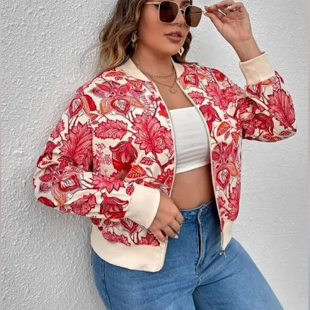 Women's Floral Bomber Jacket