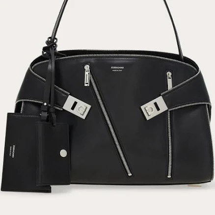 Women's Ferragamo Hug Soft Multi-zip Shoulder Bag