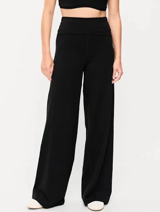 Old Navy Women's High-Waisted Powerchill Fold-Over Wide-Leg Pants
