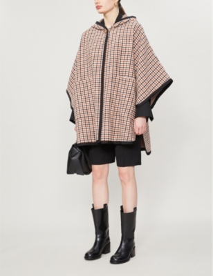 MAJE - Gingham-print hooded woven cape