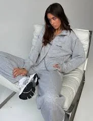 Collar zip sweatshirt without fleece - Melange