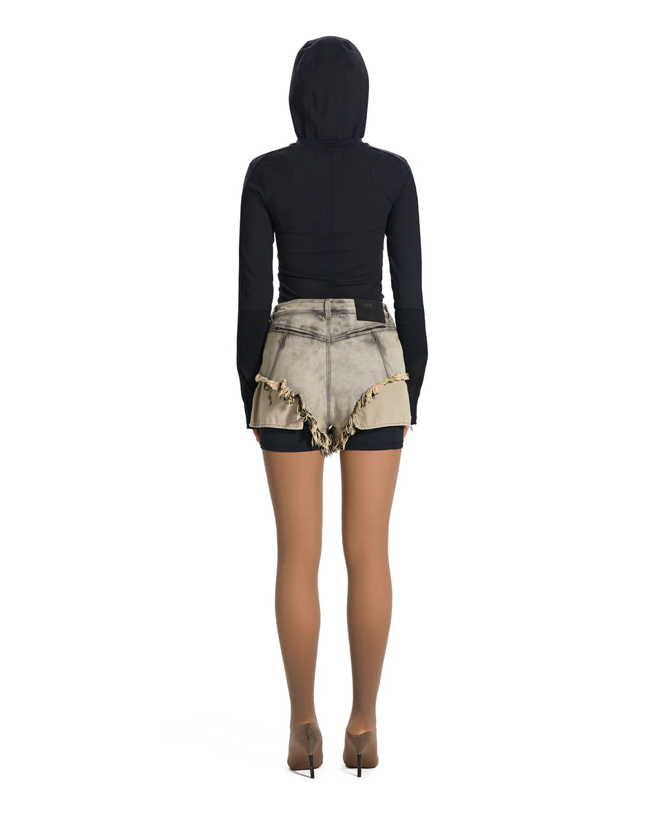 Moto Cut Denim Shorts