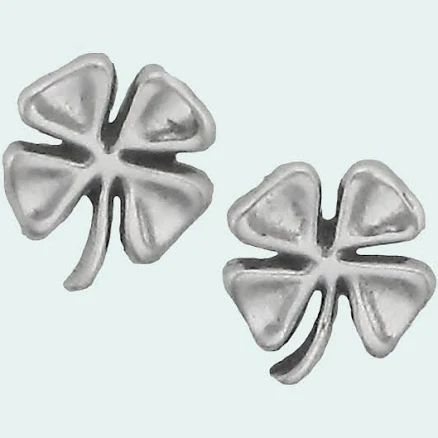 Sterling Silver Four Leaf Clover Stud Earrings