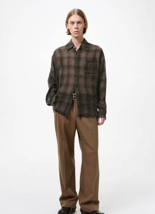 OUR LEGACY Above Check Linen Shirt