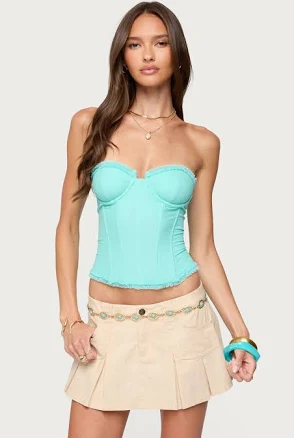 Edikted Women's Deirdre Mesh Lace-Up Corset Top