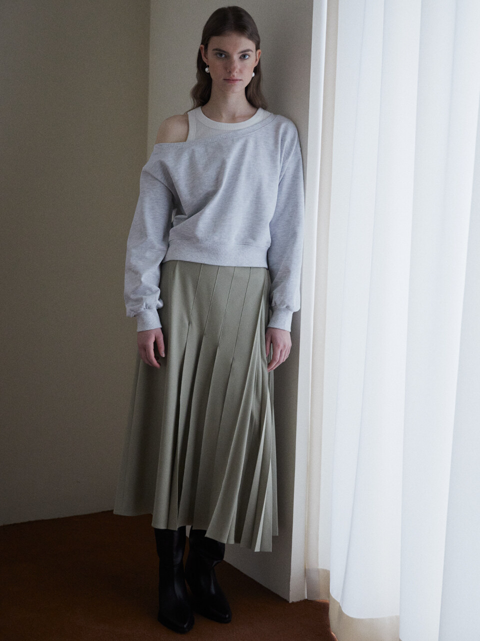 Variety Pleats Skirt _2 Colors