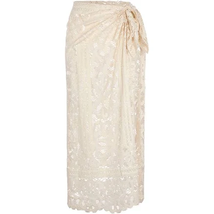 La Perle Lace Wrap Skirt with Waist Tie