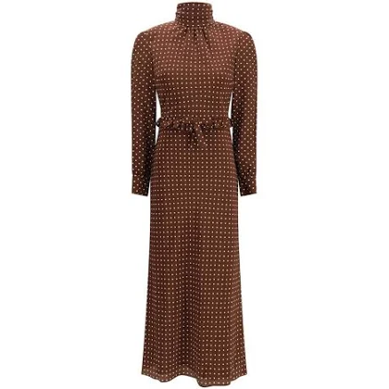 Alessandra Rich Brown Silk Casual Dress - PreLoved & Luxe