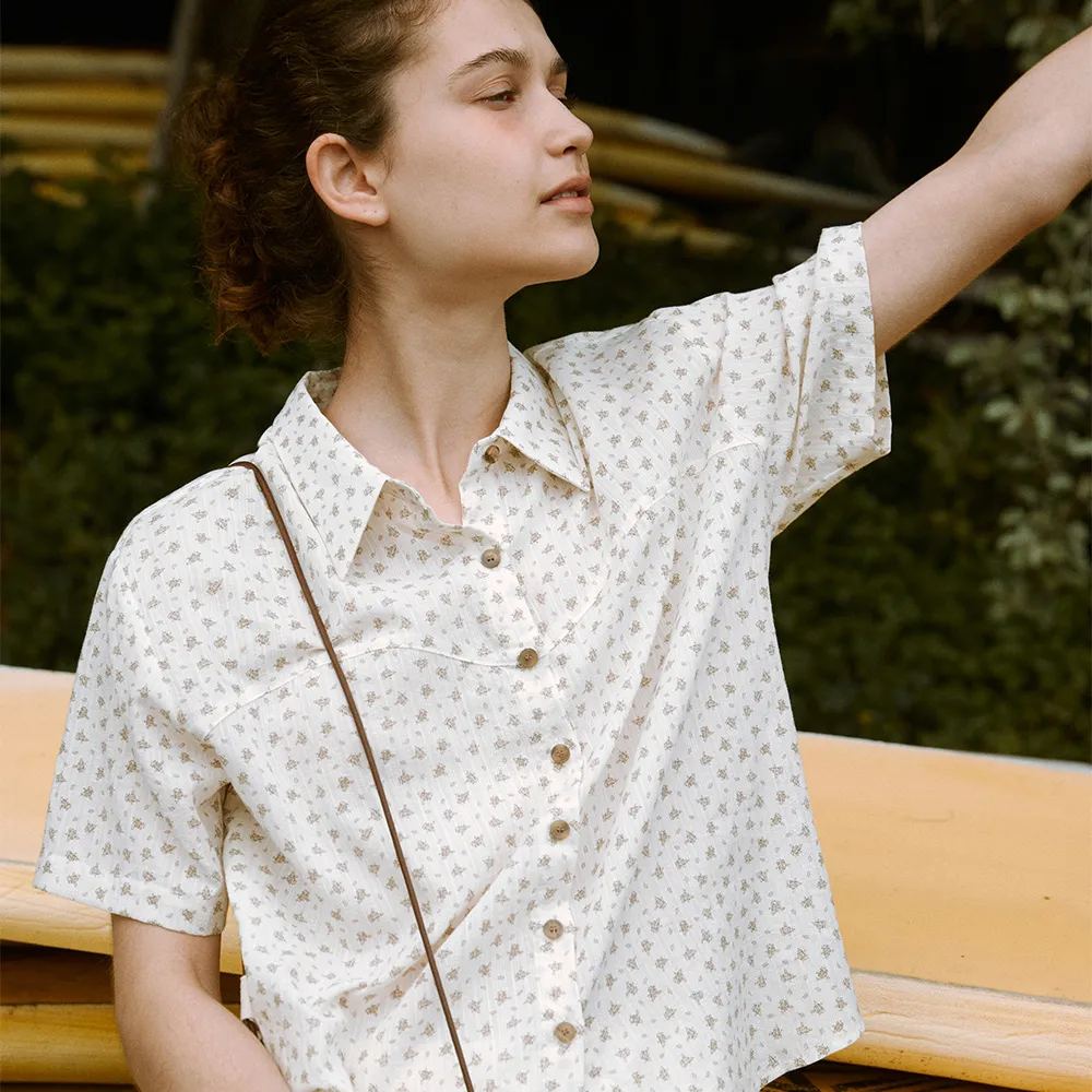 Flower Half Sleeve Shirt