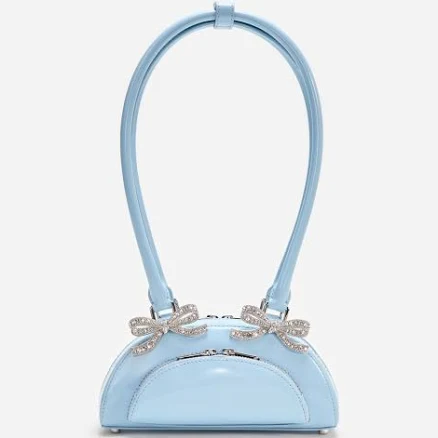 Self Portrait Curved Leather Mini Shoulder Bag