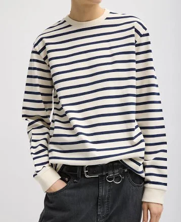 Tibi Striped Perfect Unisex Long Sleeve T-Shirt