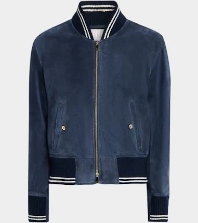 Men's Suede Rib Knit Blouson Jacket