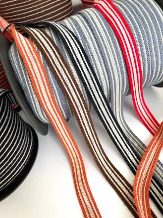 14mm Vintage French Knit Rib Stripe Trim, Made in France, Vintage Trim Natural Knit Vintage Colors, Belting, Stripe Racer, Belting
