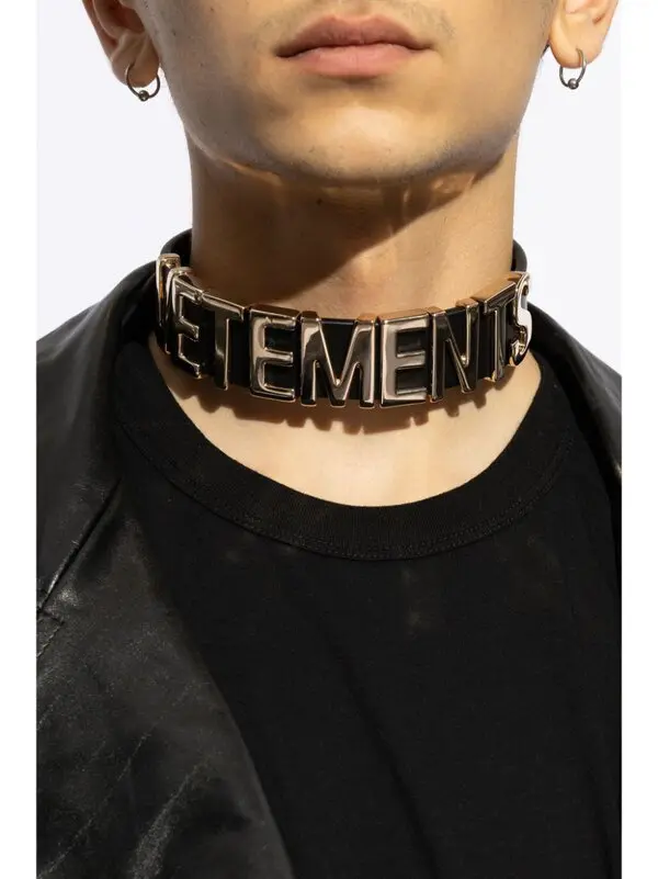 Iconic-logo Leather Choker