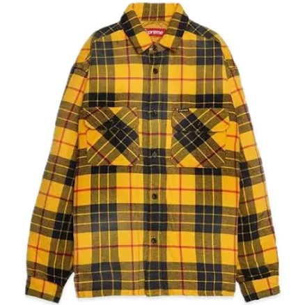 Supreme Quilted Plaid Shirt "Yellow"