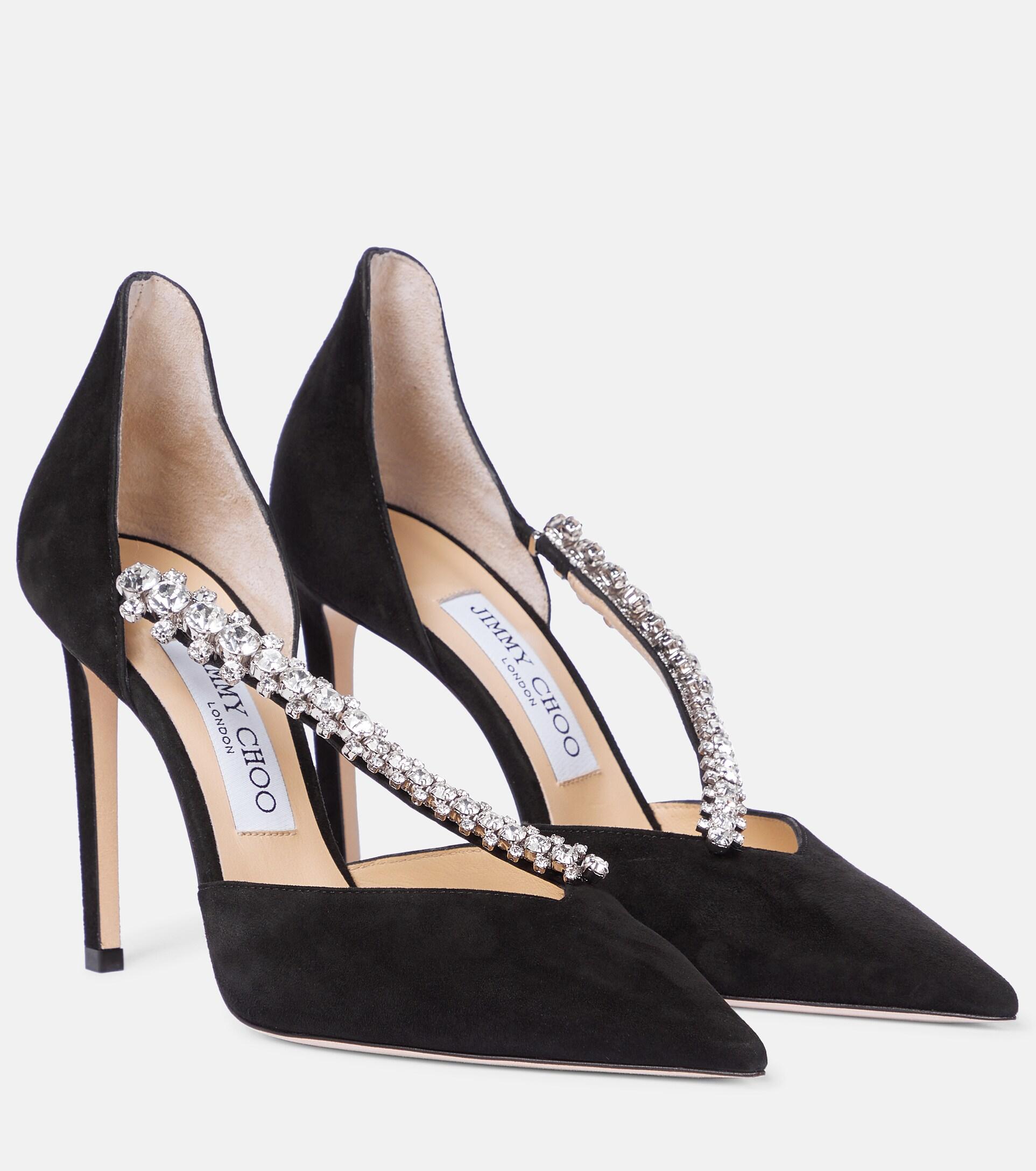 Bee Embellished Suede Pumps