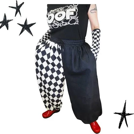 Pierrot Harlequin Half Split Jester Clown Pants