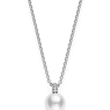 Akoya Cultured Pearl and Diamond Pendant