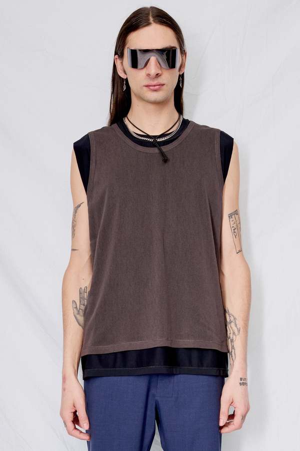 Our Legacy Reversible Gravity Tank - Black/Antique Chocolate