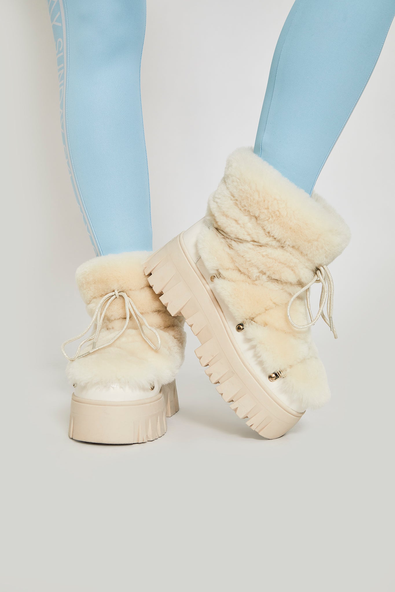 Lug Tread Shearling Snow Boots
