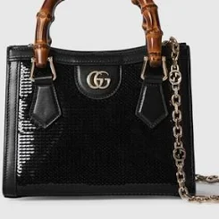 Gucci Diana Embroidered Fabric Tote Bag