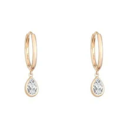 Monica Drop Huggies 14k Gold