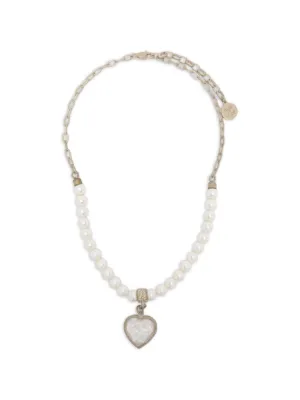 Heart-pendant Pearl Necklace