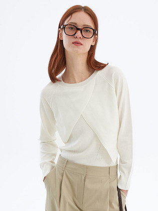 Unbalanced Knit Set-up Pullover