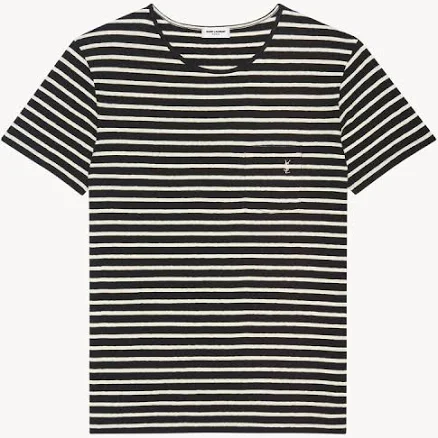Saint Laurent Women's Striped Cassandre Jersey T-Shirt