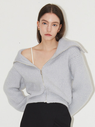 Mohair Sailor Zipup Knit
