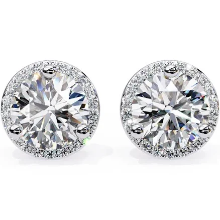 Frost Line – Round Diamond Linear Drop Earrings NATURAL