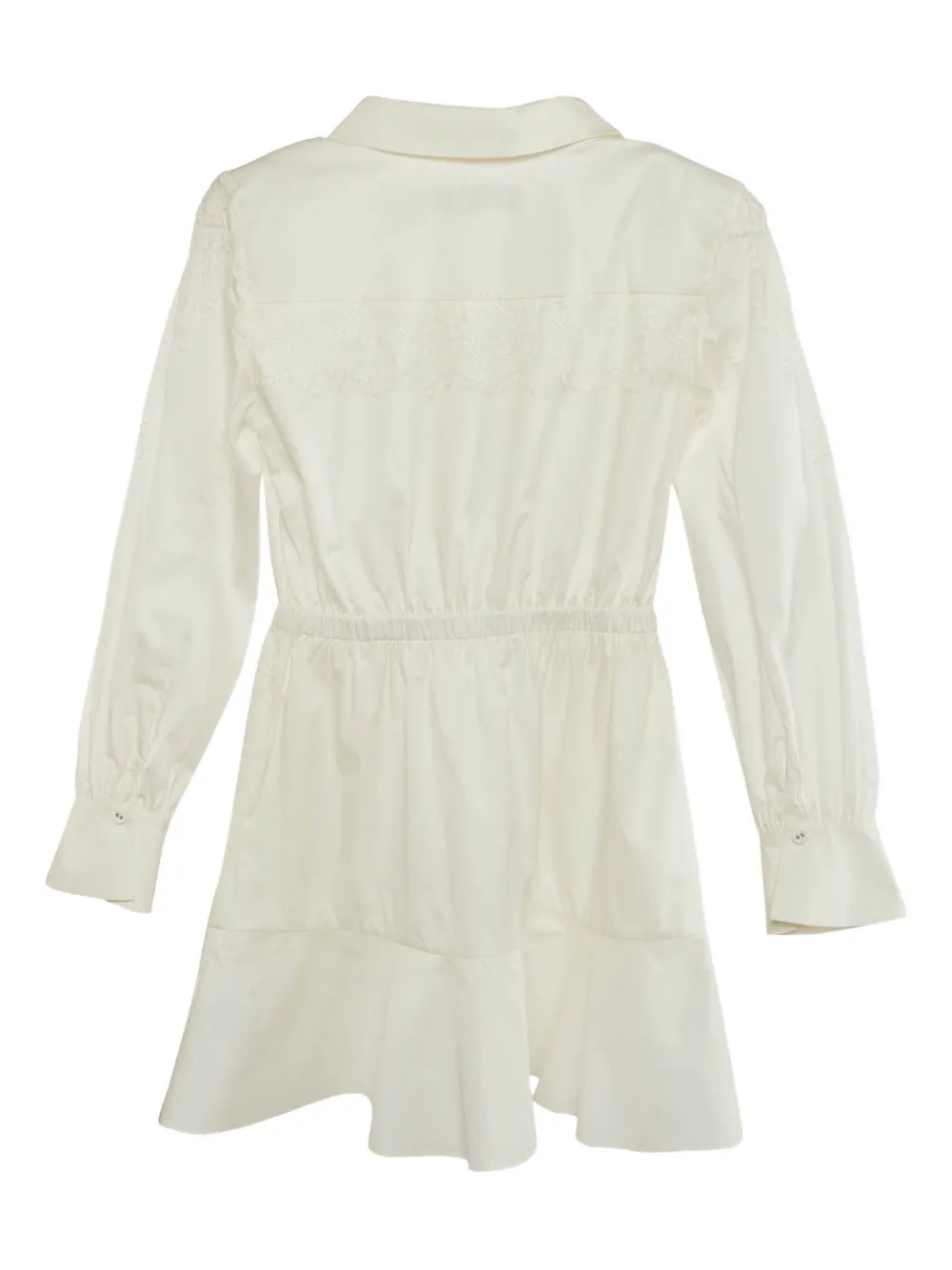 Lace Panel Mini Shirt Dress