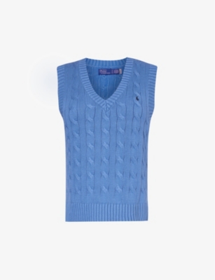 POLO RALPH LAUREN - V-neck logo-embroidered cotton knitted vest