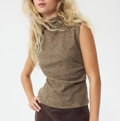 H&M Ladies Melange Rib-Knit Top