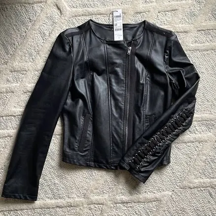 Sisley Jackets & Coats | Black Leather Jacket | Color: Black | Size: 6 | Kimberlylhalpin's Closet