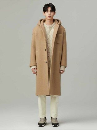 Overfit Hooded Coat