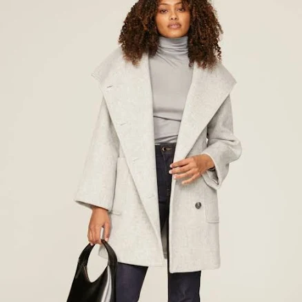 Club Monaco Funnel Neck Wool Blend Coat