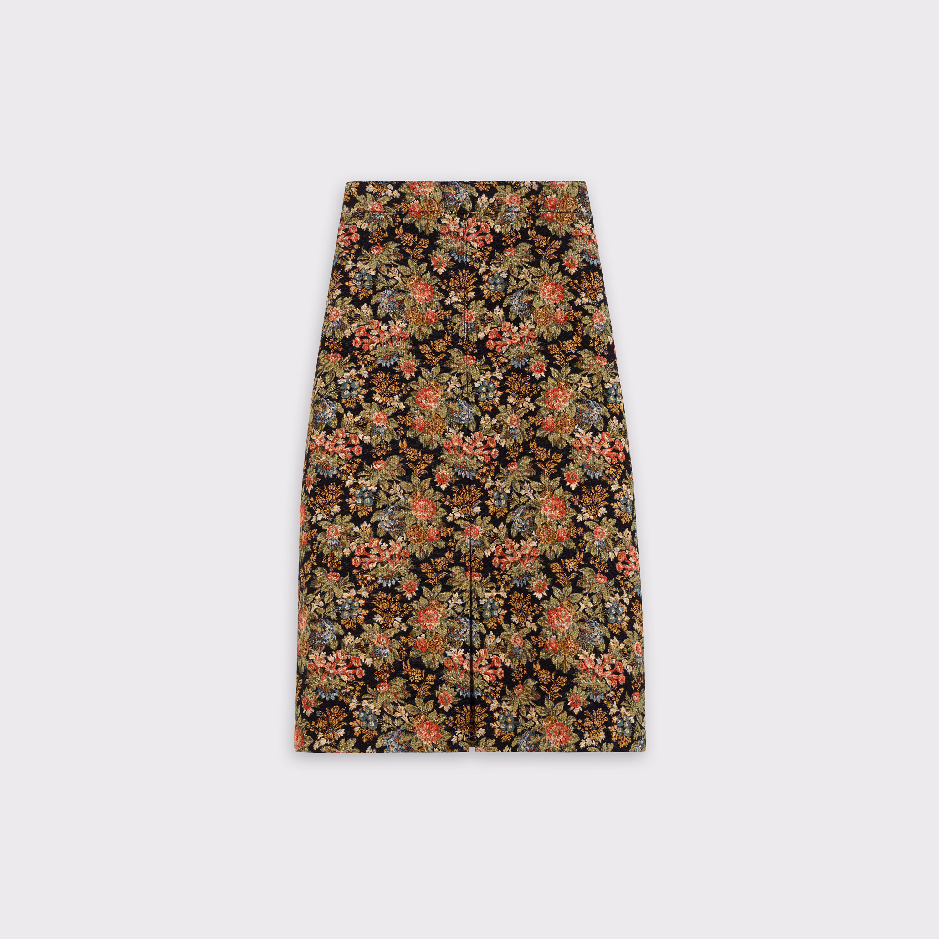 Box Pleat Skirt With Floral Tapestry Embroidery