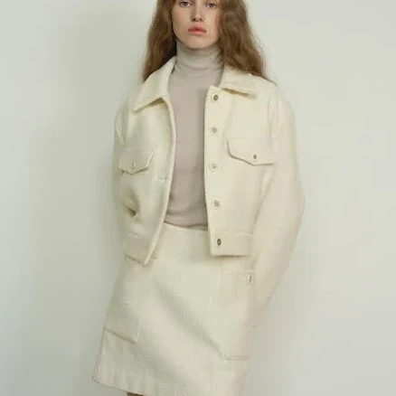 "NEBELEVERYWEAR ALPACA CROP JACKET" by W Concept