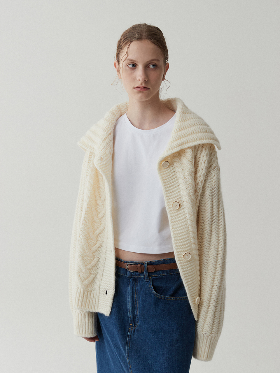 Sera Cable Wool Heavy Cardigan