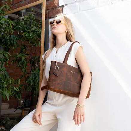 Personalized Leather Tote Bag for Women