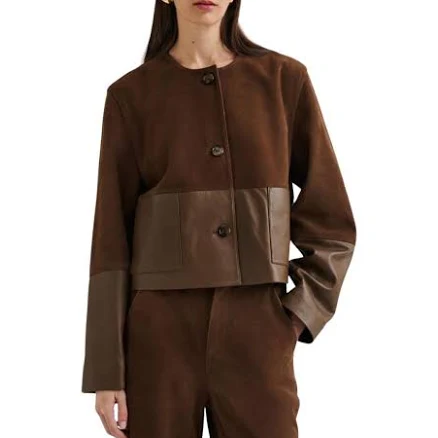 Malina Women's Marcie Cropped Suede Leather Jacket
