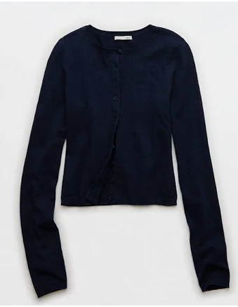 AE Women's Classic Slim Button-Up Cardigan