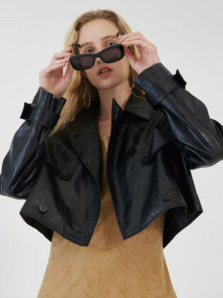 Half Crop Trench Coat